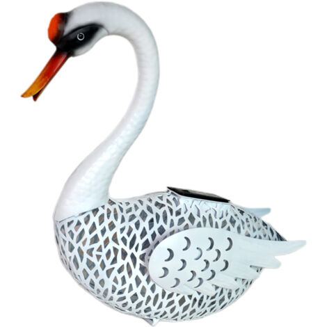 Figura de jardín con energía solar e iluminación LED para decoración exterior, con encendido automático. Figura de animal de metal para patio, jardín o entrada (35,5 x 14 x 40 cm).