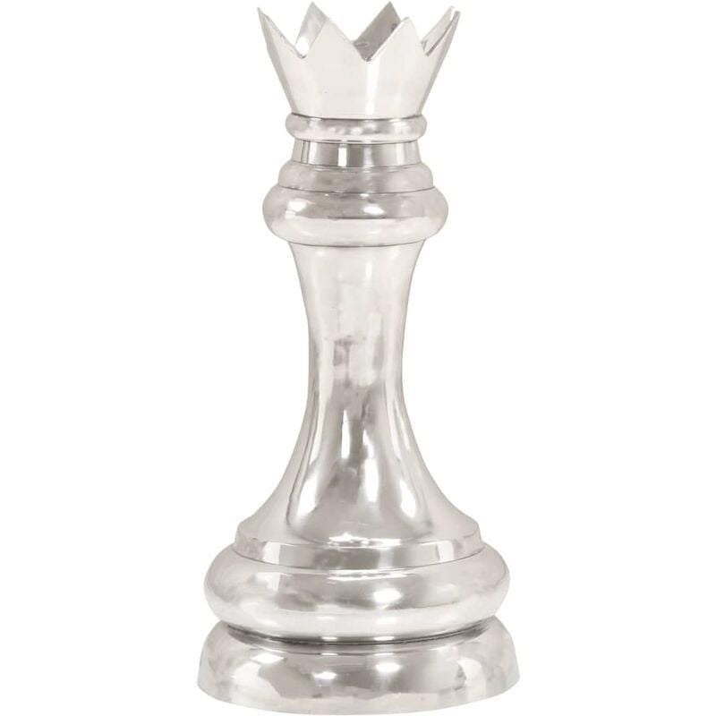 

vidaXL Figura de la reina de ajedrez aluminio macizo 58 cm plateada - Plateado