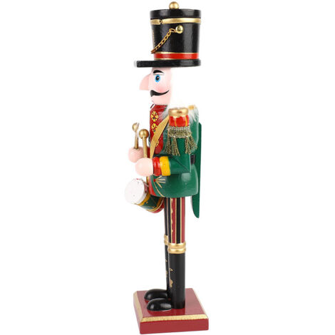 Figura de madera de cascanueces – muñeco soldado, adorno navideño – decoración festiva, regalo, 30 cm