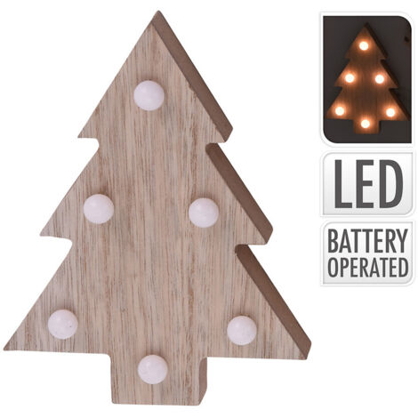 FIGURA DE MADERA DECORATIVA MOTIVOS NAVIDAD CON LED 10x3x13cm