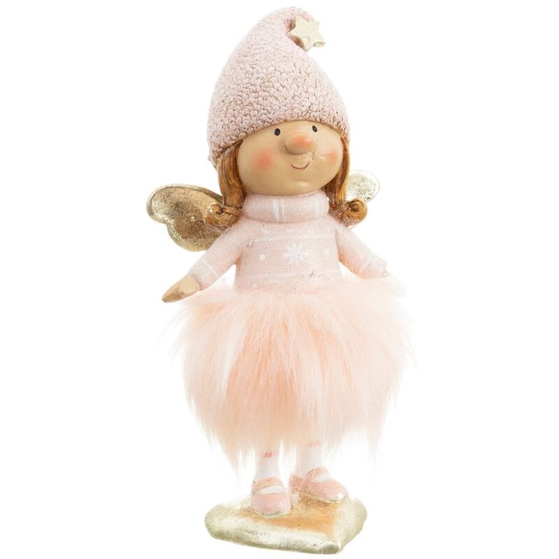 

Figura de Navidad niña resina rosa de 11x6x19 cm
