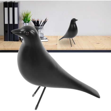 Figura de paloma de resina, modelo 302, negra, decoración animal para oficina y hogar.