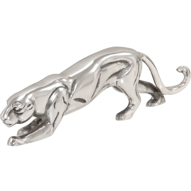 

vidaXL Figura de pantera de aluminio macizo 40x5x11 cm plateada - Plateado