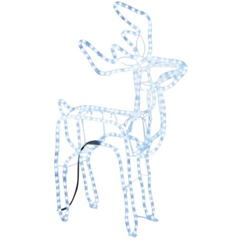 Figura de reno de Navidad blanco cálido 76x42x87 cm vidaXL