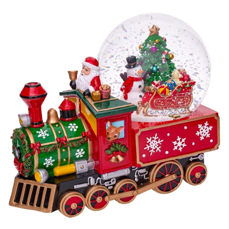 

Figura de tren con sonido de resina roja de 22x12x17 cm
