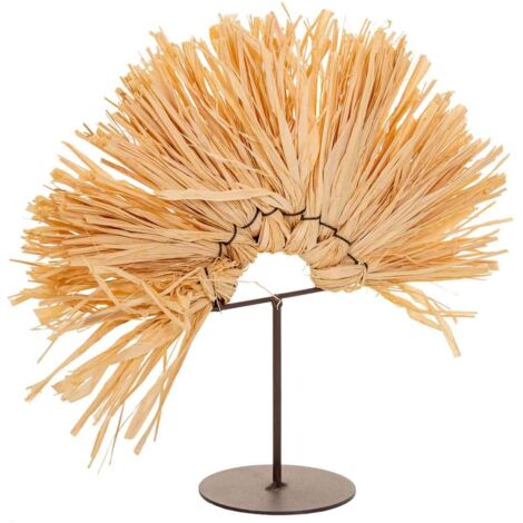 Figura decoración de fibra natural marrón 28x02x24.5h