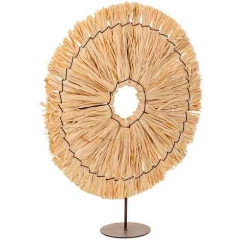 Figura decoración de fibra natural marrón 31x02x36