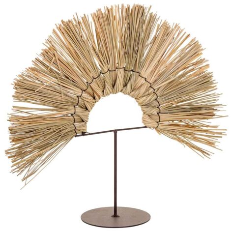 Figura decoración de fibra natural marrón 40x02x34.5