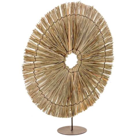 Figura decoración de fibra natural marrón 43x02x49