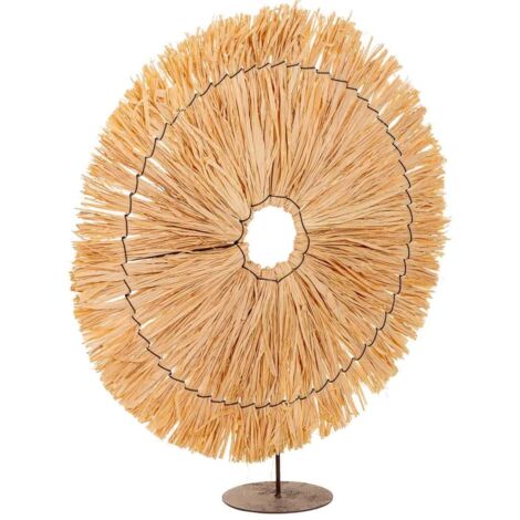 Figura decoración de fibra natural marrón 45x02x50