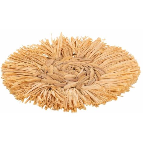 Figura decoración de pared de fibra natural marrón d39x02
