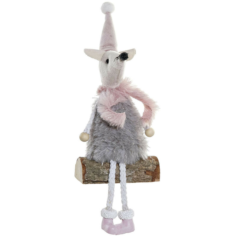 

Hogar Y Mas - FIGURA DECORACION NAVIDEÑA RATÓN LEÑA 17CM Color - Blanco