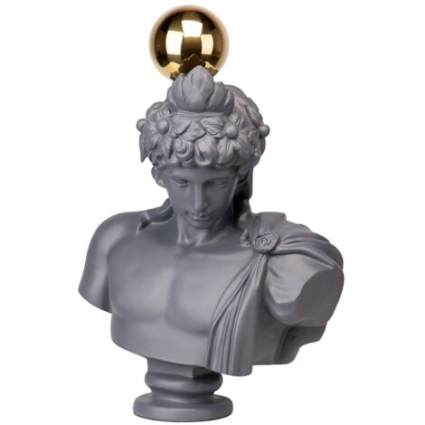 Figura Decoracion Resina/Inox Gris 44X27X62 Cm
