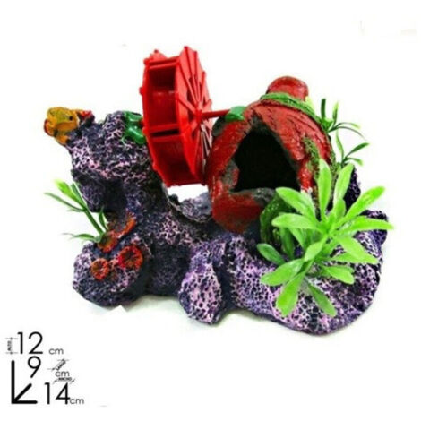 Figura Decorativa Aquariale Marino Decorazione Acquari Con Ruota Girevole
