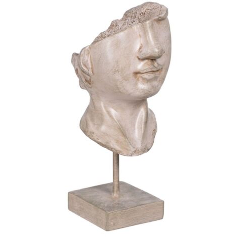 Figura Decorativa Beige Rostro 12,5 x 13,5 x 27,5 cm