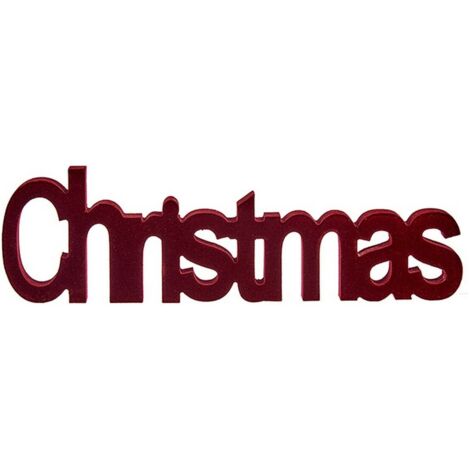 Figura Decorativa Christmas 11 x 2,5 x 36,5 cm Rojo Madera