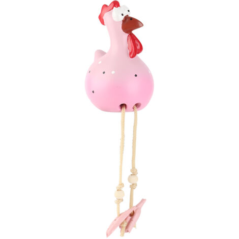 Figura decorativa de gallina de resina "Hilde" para jardín y hogar – Figura de cerámica bicolor, 25 cm – Pieza única