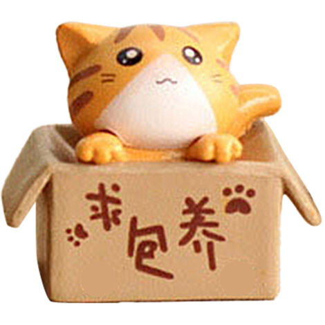 Figura decorativa de gato, miniatura hecha de cartón PVC, decoración original para el hogar y el jardín, blanco, negro, amarillo, gris, 10 g