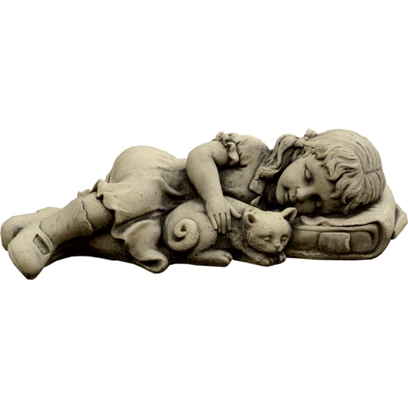 

Anaparra - Figura de Niña Acostada en Hormigón-piedra para el jardín exterior