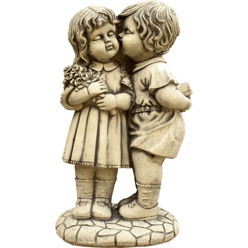 

Anaparra - Figura de Niños Besandose en Hormigón-piedra para el jardín exterior