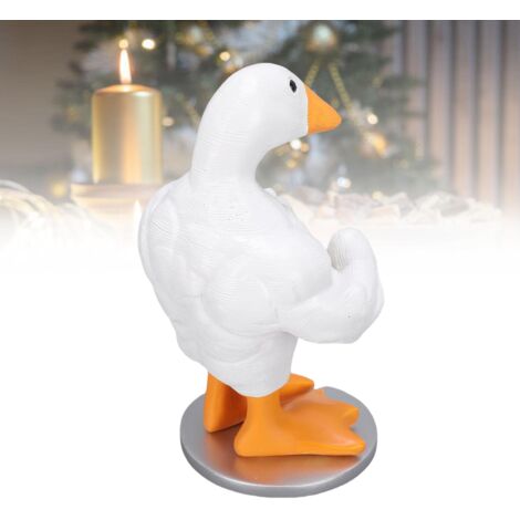 Figura decorativa de pato musculoso para el hogar – Bonita figura de pato para la entrada – Resina, 10 x 17 x 8 cm – 426 g – 1 pieza