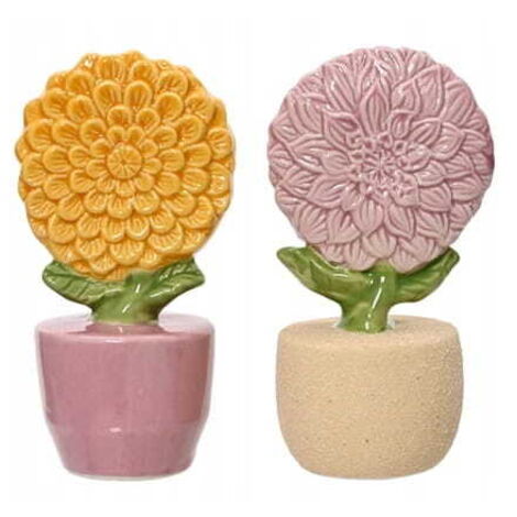 Figura decorativa de porcelana, flor de dalia, 14 cm.