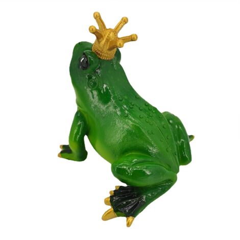 Figura decorativa de rana – Escultura de resina verde, 13,9 x 10 x 11,6 cm – Artículo de coleccionista, regalo decorativo