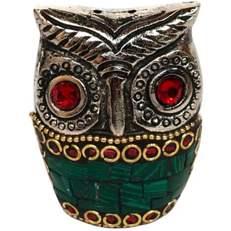 Figura decorativa di gufo in alluminio rosso per la casa, regalo originale e moderno, ideale per collezionisti e amanti della natura