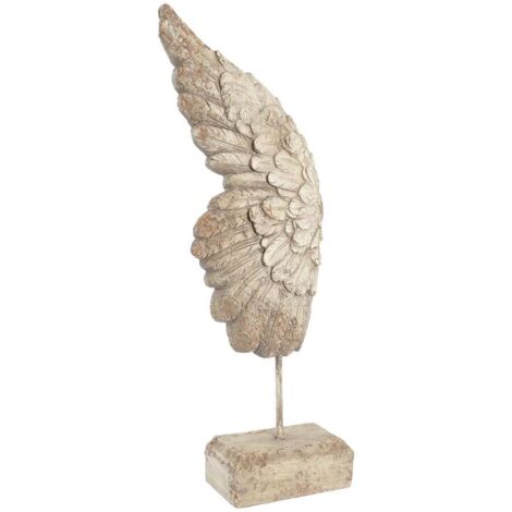 Figura Decorativa DKD Home Decor Acabado envejecido Blanco Alas de Ángel Magnesio (26 x 11 x 65 cm)
