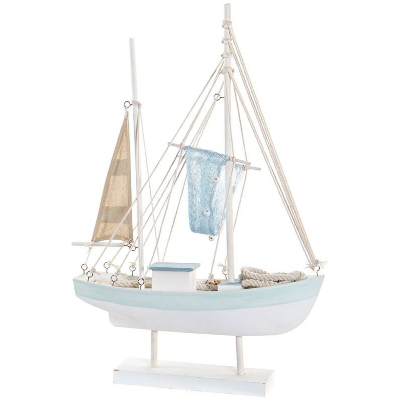

Figura Decorativa DKD Home Decor Algodón Barco Madera MDF (38 x 11 x 54 cm)