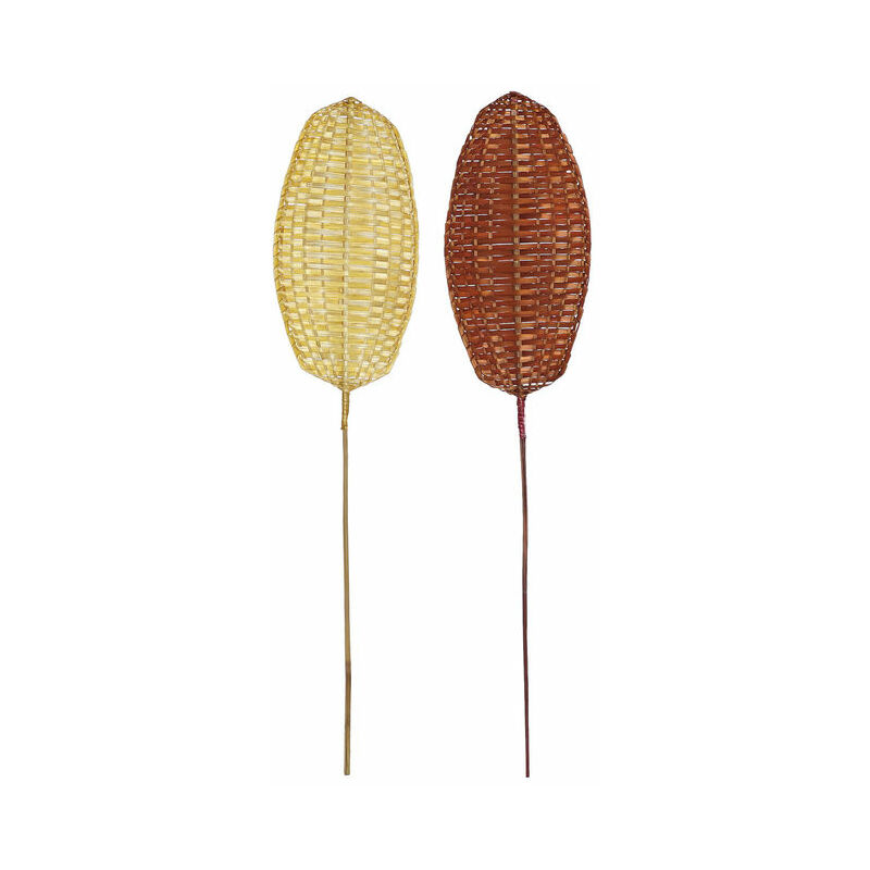 

Figura Decorativa DKD Home Decor Bambú Hoja (2 pcs) (15 x 1 x 70 cm)