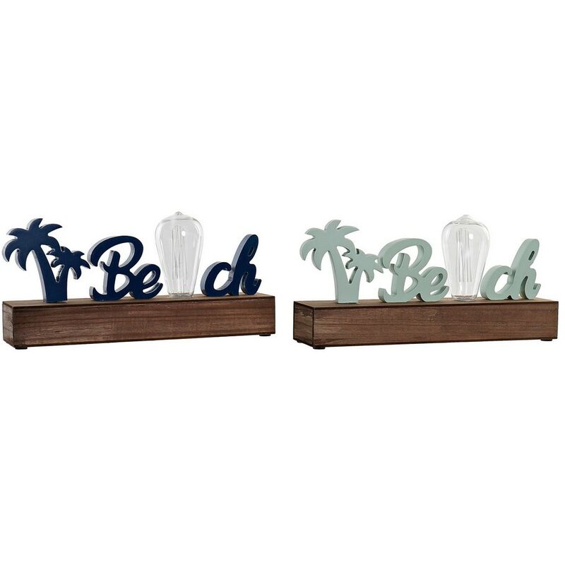 

Figura Decorativa DKD Home Decor Beach LED Madera MDF (2 pcs) (34 x 8 x 16 cm)
