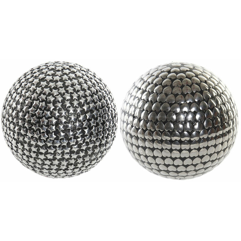 

Figura Decorativa DKD Home Decor Bola Acero (12 x 12 x 12 cm) (2 pcs)