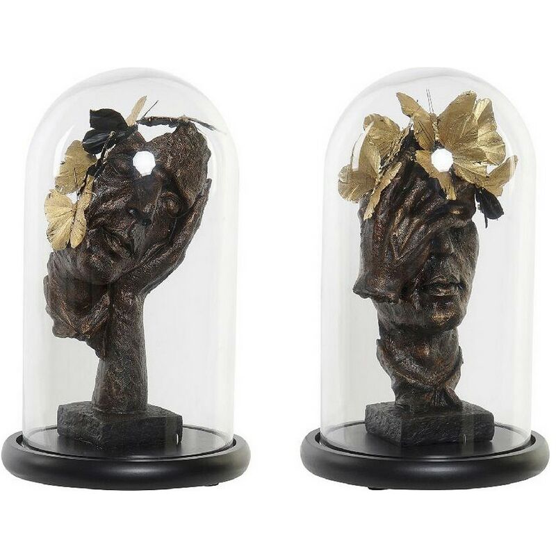 

Figura Decorativa DKD Home Decor Cara Mariposas Resina (23 x 23 x 38 cm) (2 pcs)