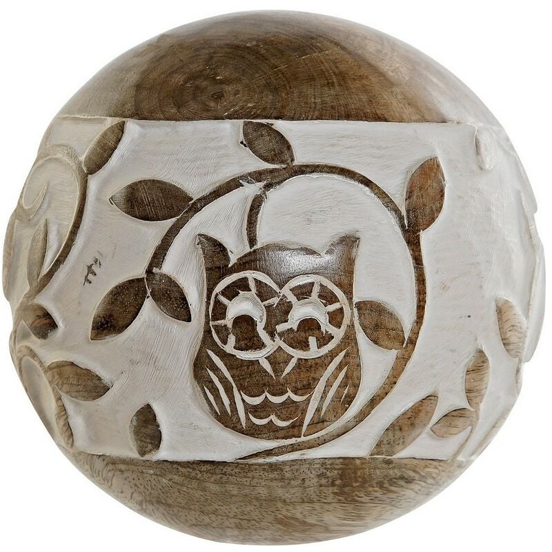 

Figura Decorativa DKD Home Decor Esfera Búho Madera de mango (13 x 13 x 13 cm)