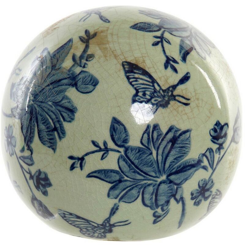 

Figura Decorativa DKD Home Decor Esfera loza Mariposa (12 x 12 x 11 cm)