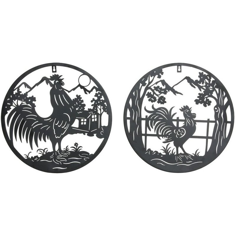 

Figura decorativa dkd home decor gallo metal (2 pcs) (40 x 1 x 40 cm) Rogal