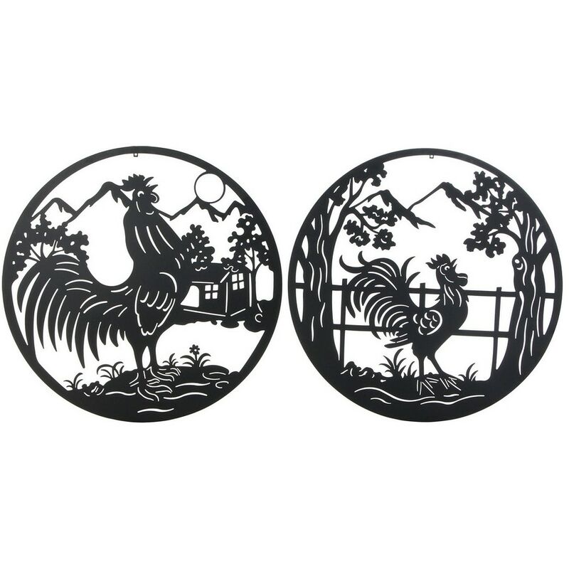 

Figura Decorativa DKD Home Decor Gallo Metal (2 pcs) (98 x 1 x 98 cm)