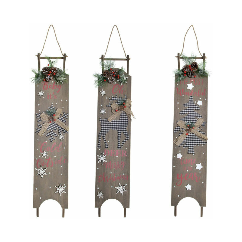 

Figura Decorativa DKD Home Decor Madera (2 pcs) (15 x 77 x 8 cm)