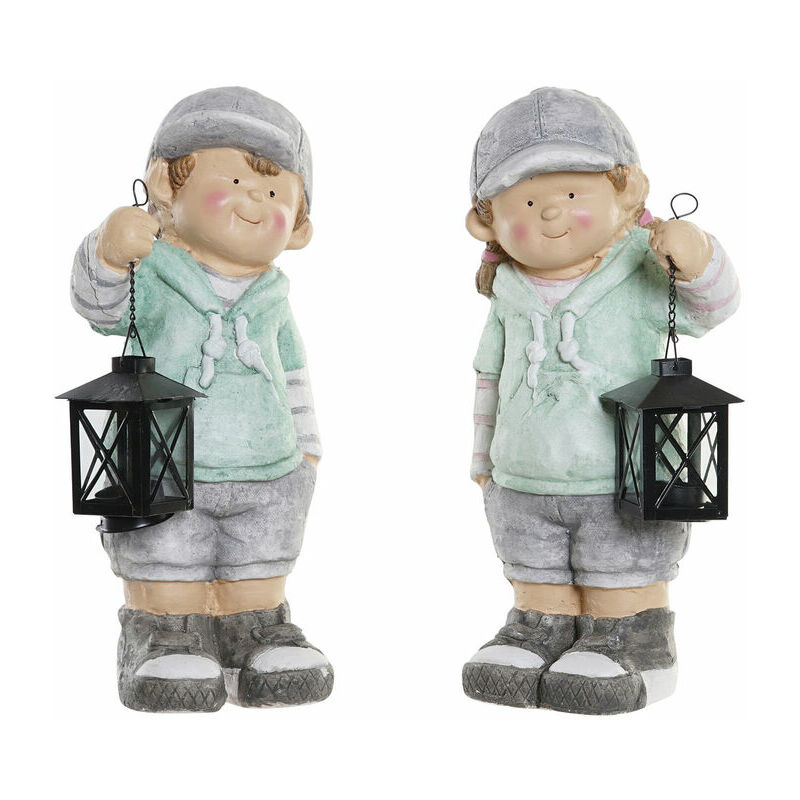 

Figura Decorativa DKD Home Decor Metal Cristal Fibra de Vidrio Niños (2 pcs) (17 x 16 x 40 cm)