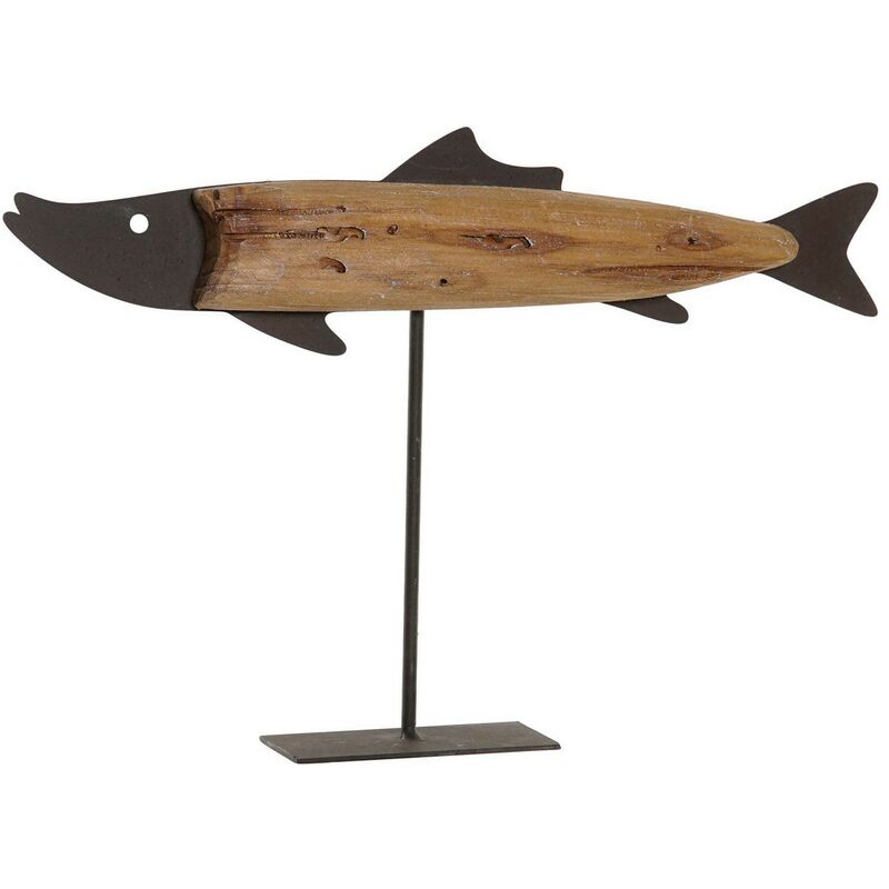 

Figura Decorativa DKD Home Decor Metal Madera de Paulonia Pez (30 x 4 x 20 cm)