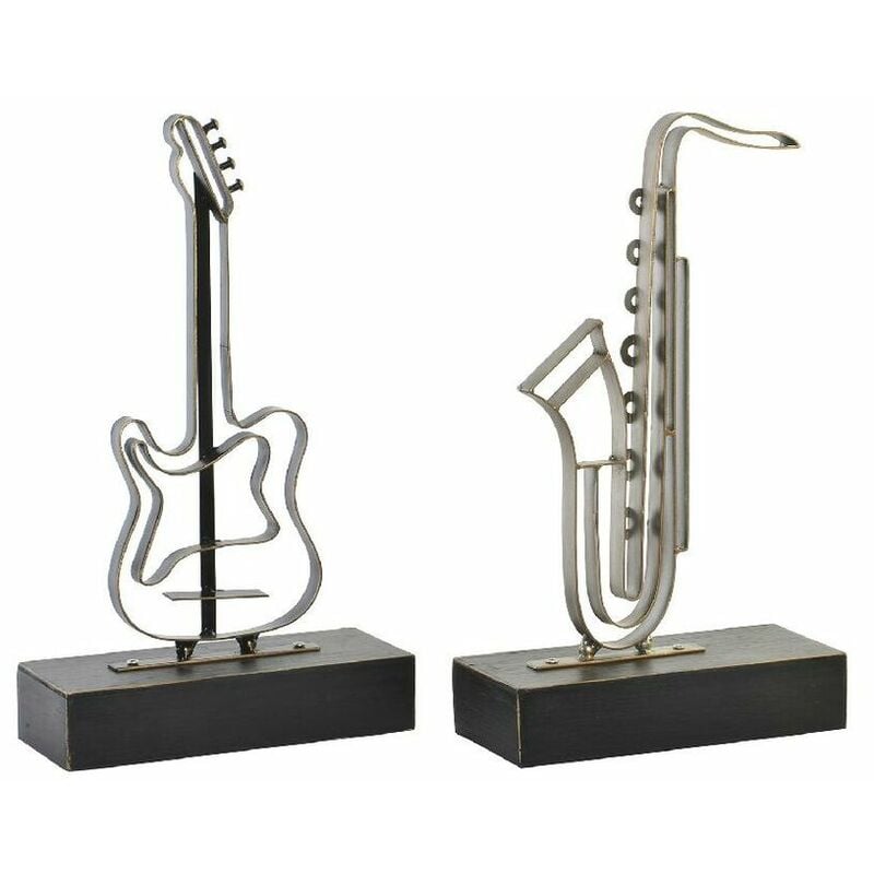 

Figura Decorativa DKD Home Decor Metal Madera MDF Acabado envejecido (25 x 10 x 42 cm) (2 pcs)