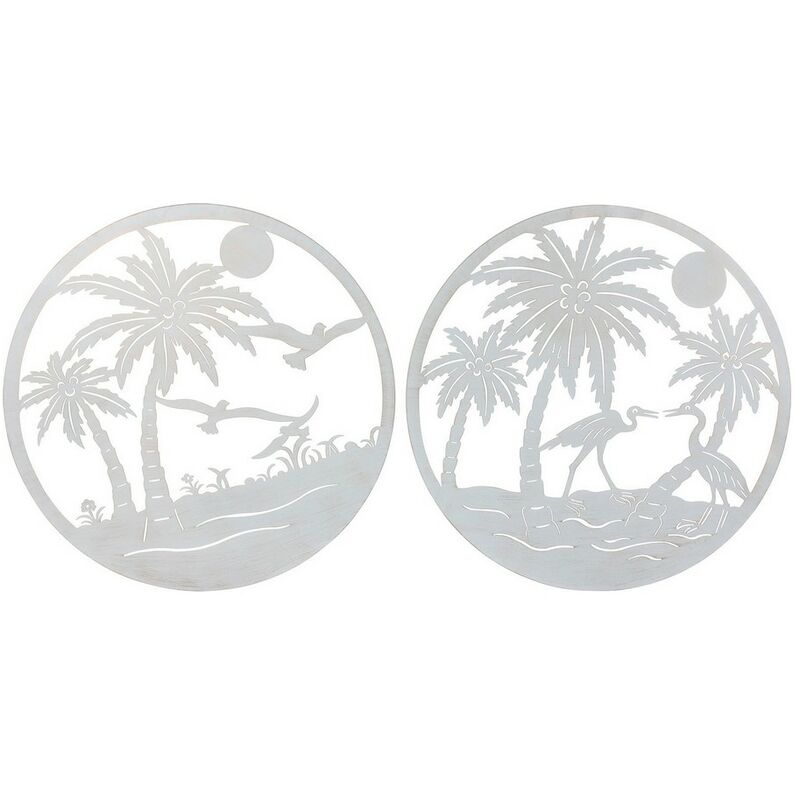 

Figura Decorativa DKD Home Decor Palmeras Metal (2 pcs) (98 x 1 x 98 cm)
