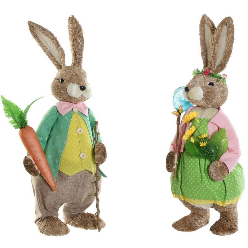 

Figura Decorativa DKD Home Decor Poliéster Fibra Conejo (2 pcs) (27 x 20 x 76 cm)