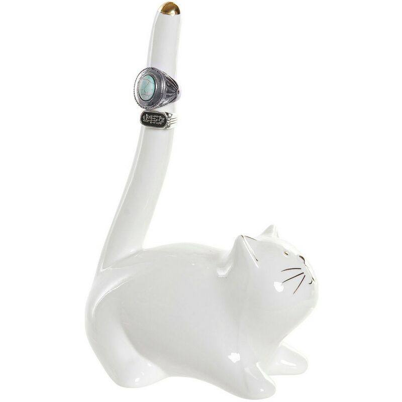 

Figura Decorativa DKD Home Decor Porcelana Gato (14 x 8 x 21 cm)