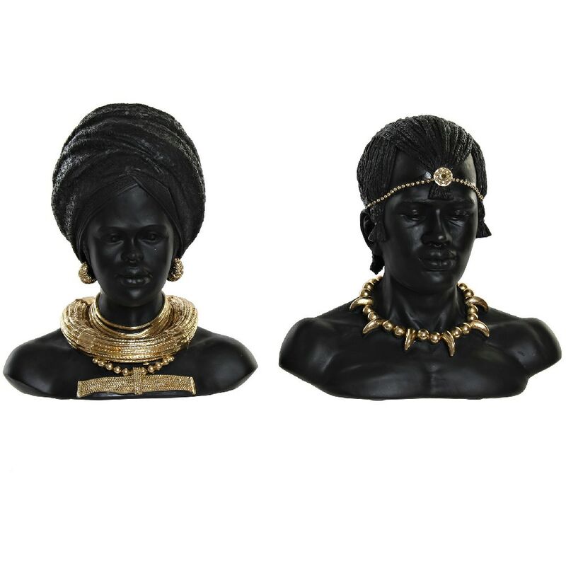 

Figura Decorativa DKD Home Decor Resina Africana (2 pcs) (29 x 19 x 33 cm)