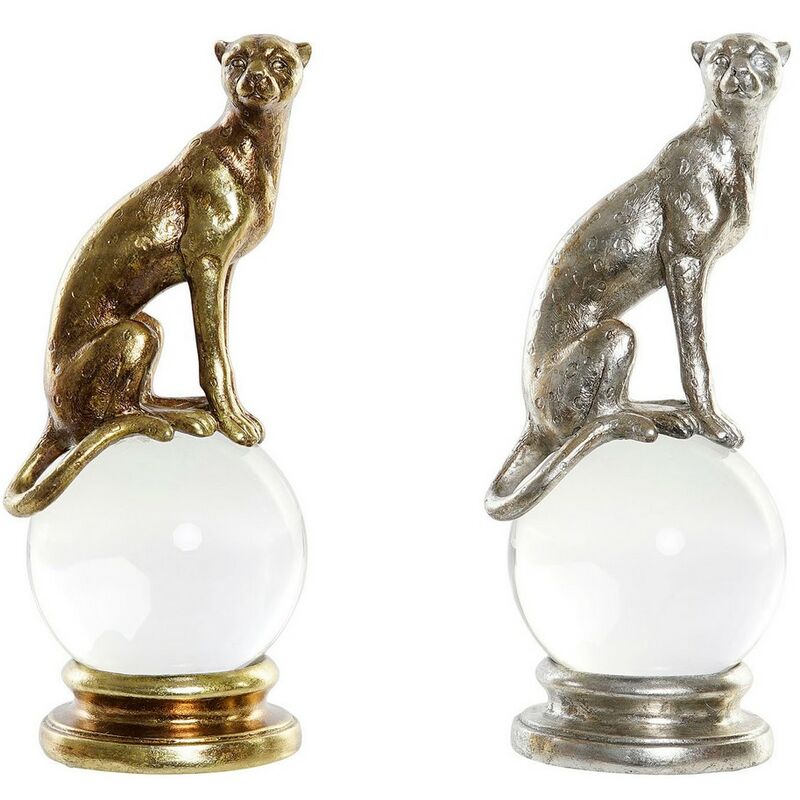 

Figura Decorativa DKD Home Decor Resina Cristal Leopardo (2 pcs) (12 x 11 x 28 cm)