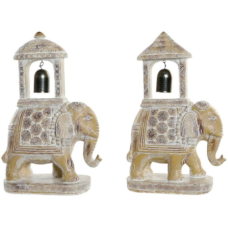 

Figura Decorativa DKD Home Decor Resina Elefante (2 pcs) (20 x 10 x 32 cm)