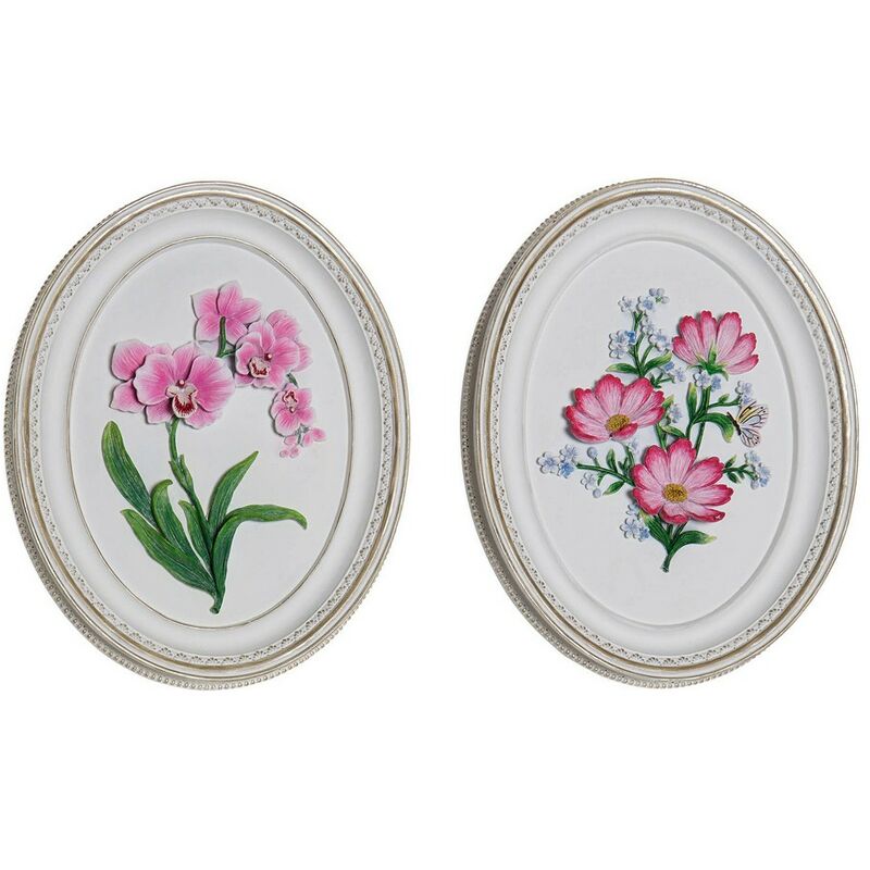 

Figura Decorativa DKD Home Decor Resina Flores (2 pcs) (17 x 2.5 x 21.6 cm)