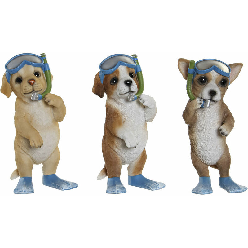 

Figura Decorativa DKD Home Decor Resina Perro (3 pcs) (11.5 x 11.5 x 23 cm)